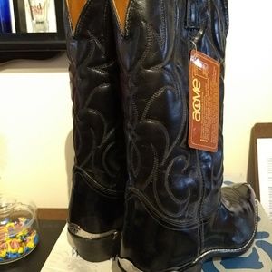 Black Leather Western Boots